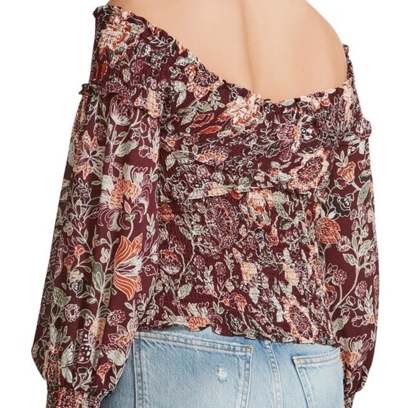 Bb Dakota by Steve Madden Helena Smocked Floral Off the Shoulder Top - Picture 3 of 5